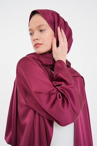 Şakika Kadın Aysaha Abaya Ferace & Şal-145cm Fuşya