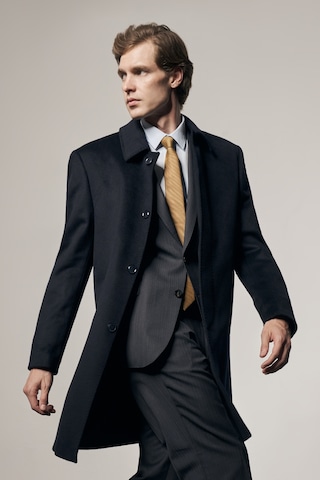 Koyu Lacivert 110 Cm Kaşe Düz Sırt Kapitoneli Astar Comfort Fit Classic Palto 1005255154 Koyu Lacivert