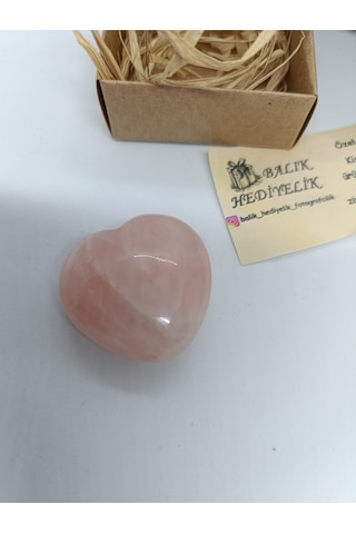 Pembe Kuvars Kalp Şeklinde Biblo-1001