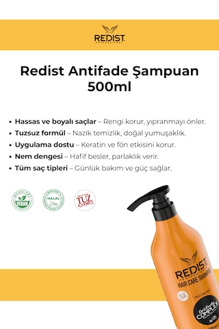 Redist Tuzsuz Şampuan 500 Ml / İşlem Görmüş Saçlar & Hassas Saç Derisi