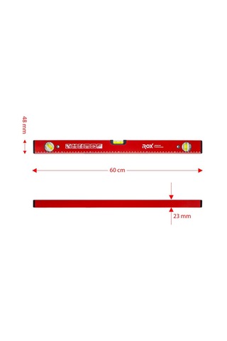 Rox 0349 Mıknatıslı Alüminyum Su Terazisi 60 Cm