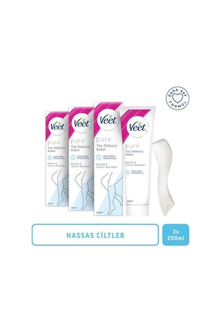Veet Pure Hassas Ciltler Tüy Dökücü Krem 3 x 200 ML