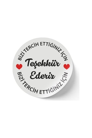 Teşekkür Ederiz Baskılı Kuşe Etiket Sticker - 3,5x3,5 Cm - 108 Adet Diğer