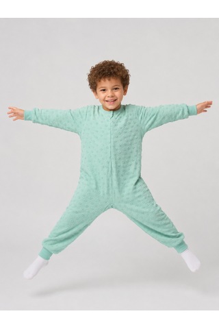 Babyhola Mevsimlik Çocuk Uyku Tulumu 1.5 Tog 1-8 Yaş Unisex Uzun Kollu %100 Pamuk 2710 Yeşil