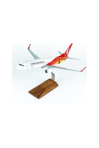 Thy042 1/100 Ölçek, Thy Nairobi B737-800 Yolcu Uçağı, Sergilemeye Hazır Ahşap Standlı Model-56292