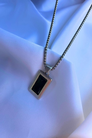 El İşçiliği Paslanmaz Çelik Zincir Erkek Kolye Metalik