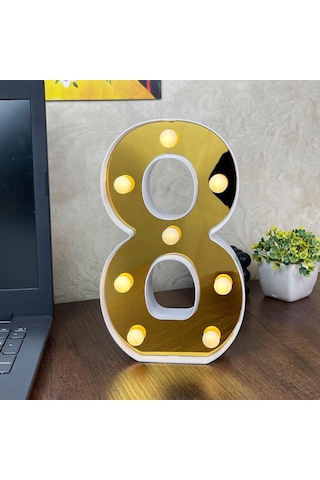 Dekoratif Led Işıklı 3D 8 Rakamı Büyük Boy Organizasyon Doğum Günü Kutlama