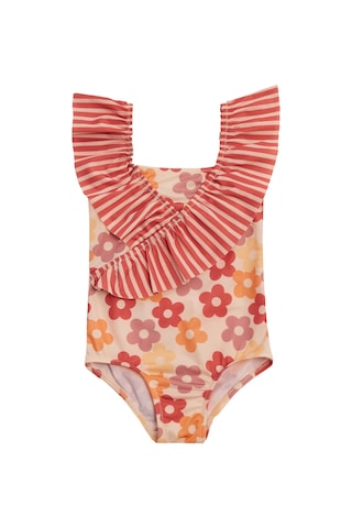 Uv Korumalı Askılı Mayo Kız Bebek Yüzücü Mayo 5107 Krem Krem