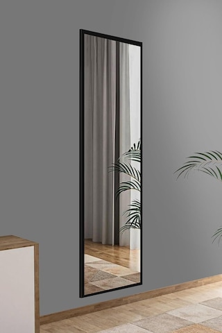 Siyah Düz Dekoratif Boy Duvar Aynası,siyah 40x120 Diğer