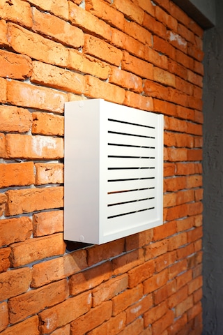 Modem Saklama Kutusu Sürgülü Yukarı Açılır 35 X 35 Çizgili Beyaz