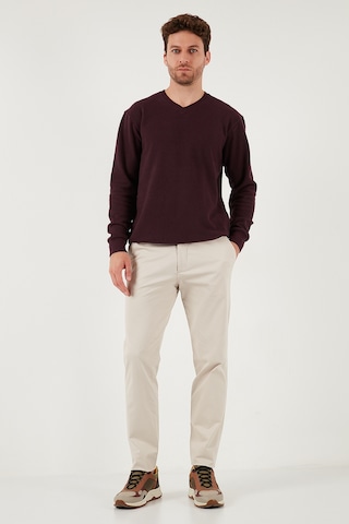 Buratti Pamuklu Regular Fit V Yaka Erkek Kazak 456202 V Mürdüm