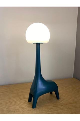 Ilgaz Zürafa Şekli Şarj Edilebilir Bluetoothlu Atmosfer Led Masa Lambası Çocuk Odası Çalışma Masası Bebek Odası Lacivert