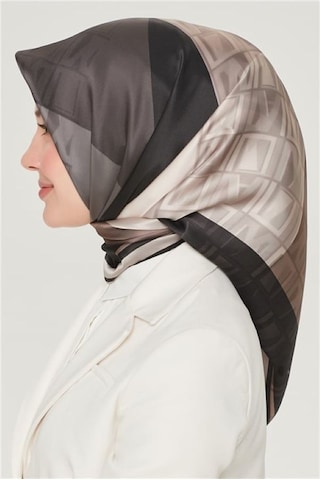 Armine Sura İpek Eşarp 8516-s03 Siyah - Vizon