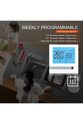 Novahub Akıllı Termostat, Ekranlı Zemin Isıtma Sıcaklık Kontrol Cihazı