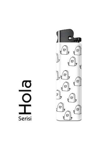 Hola Serisi Tasarım Çakmak Rıp Temalı Çakmak Beyaz