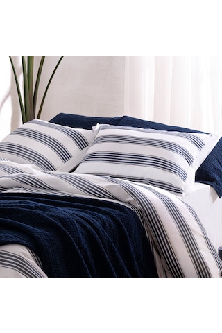Wave %100 Pamuk King Size Nevresim Seti 230x220 Cm Beyaz