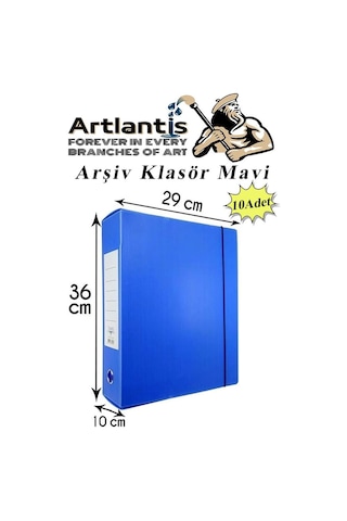 Mavi Arşiv Ve Proje Kutusu 29x36x10cm 10 Adet Arşiv Klasörü Lastikli Plastik Arşiv Klasörü Büro Okul Sınıf Mavi