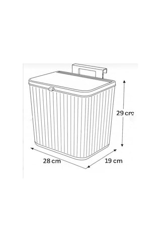 Mutfak Tezgah Üstü Ve Dolap Askılı Çöp Kovası, 15 Litre Kapasiteli, Dayanıklı Plastik, Kolay Temizlenebilir, Beyaz 10l Siyah