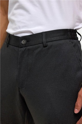 Siyah Slim Armürlü Jogger Pantolon Siyah