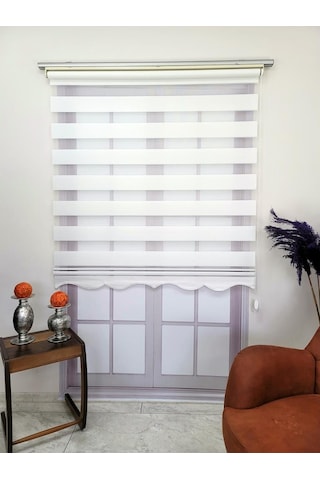 Bbb Mikro Pliseli Stor Zebra Perde Beyaz Mz483