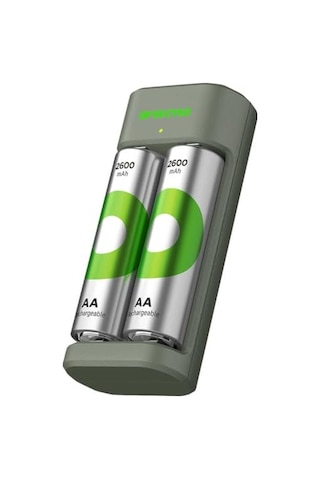 E221 Usb Pil Şarj Cihazı 2 Adet 2600mah Aa Kalem Pilli Set