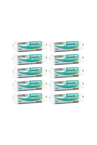 Florex Standart Mini Boy Çöp Torbası 44x45 Cm 40'lı Rulo Beyaz 10 Rulo (400 Adet)