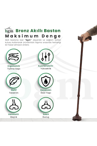 Bronz Akıllı Baston-- Yüksek Kalite Denge Bastonu Kahverengi/bronz