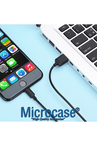 Microcase Apple Uyumlu iPhone iPad Lightning Usb Şarj Ve Data Kablosu 3 Metre Siyah