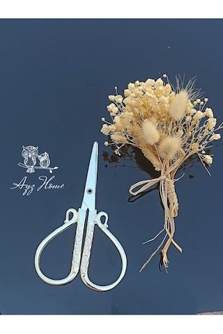 Doğal Kuru Çiçekli Söz Nişan Kurdele Makası