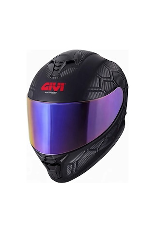 Gıvı 50.x Snake Mat Karbon Kask Gökkuşağı Vizör Tek Renk