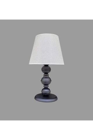 Riga Metal Abajur Siyah Boyalı Krem Şapkalı Siyah