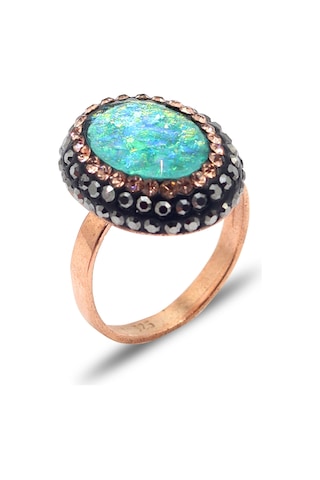 Yeşil Paraiba Ve Swarovski Taşlı 925 Ayar Gümüş Kadın Üçlü Set 201025578