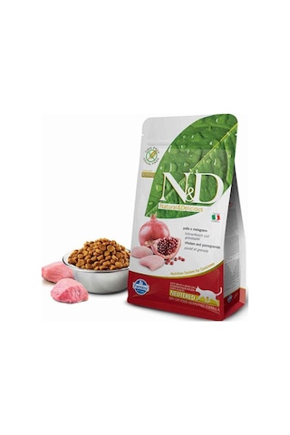 N&D Tahılsız Tavuklu ve Narlı Kısırlaştırılmış Yetişkin Kedi Maması 5 KG