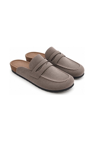 Dad Wolf Dadwolf Naples Wrapped 1029675 Loafer Terlik Mantar Taban Hafif Kaymaz Rahat Arkası Açık Günlük Mako Bej
