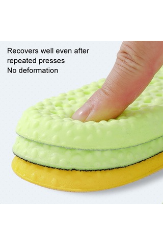 Sones 1 Çift Yüksek Esneklikli Nefes Alabilir Ter Emici Şok Emici Kesilebilir Tabanlık, Beden: 45-46 Yeşil+gri