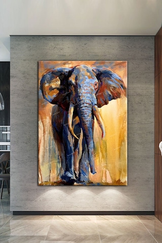 Fil Tablosu Dekoratif Sanatsal Kanvas TAblo (8 Farklı Ölçü) 80 x 120