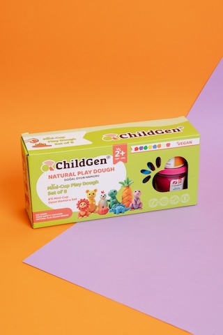 Doğal Oyun Hamuru - Mini-cup- 8'li Set 8x65gr Çok Renkli