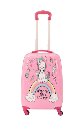 Mçs Baskılı Abs Çocuk Valizi V307 Pembe-unıcorn Baskı