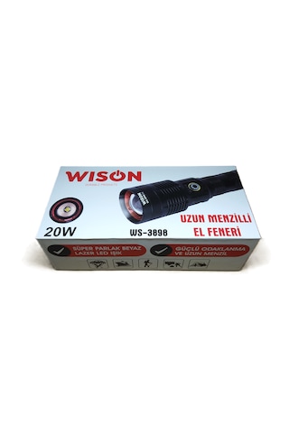 Wıson 20 W Uzun Menzil El Feneri Siyah