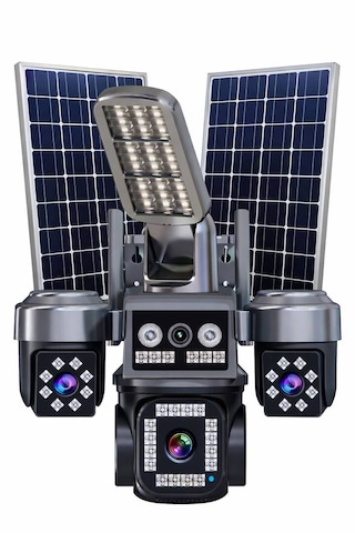 Ioma Sg404 4 Kameralı 4g Solar Güvenlik Kamerası Projektörlü