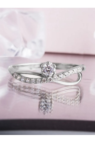 Alekseev Jewellery 925 Ayar Gümüş Taşlı Mücevher Yüzük Yoldaki 169787038 Gri