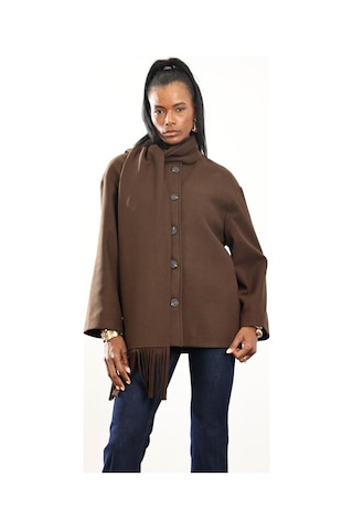 Kahverengi Atkılı Kaşe Mont D99800 Kahverengi