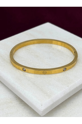 Taşlı Gold Kelepçe Gold