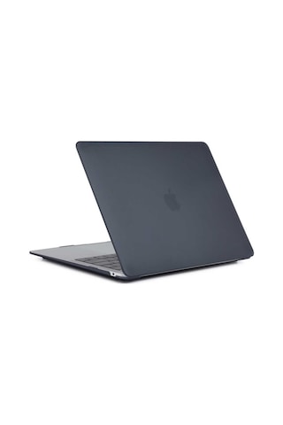 Apple Uyumlu MacBook Air 13.6inç 2022 M2 A2681 Kılıf Kristal Ön Arka Şeffaf Kapak Siyah