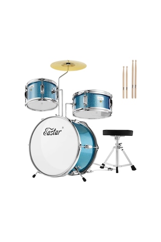 Eastar Eds-180msb 14" 3-parça Çocuk Davulu Metallic Sky Blue