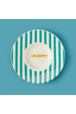 Evidea Kitchen Be Happy Çay Tabağı - Yeşil - 13 Cm Yeşil