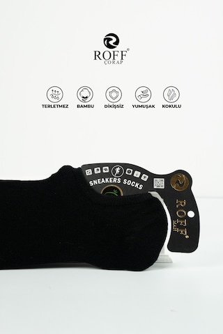 12 Çift Erkek Sneakers Spor Çorap Wolk Siyah
