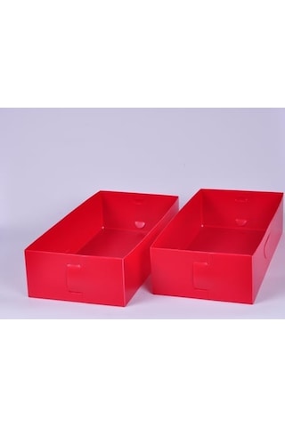 Çekmece İçi Düzenleyici 2 Adet Kutu Kırmızı 30x15x7cm