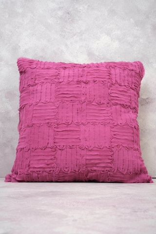 Peraluna Foam Pıllow Şifon Şerit Triko Yastık Kılıfı 45x45 Cm Fuşya - Fuşya
