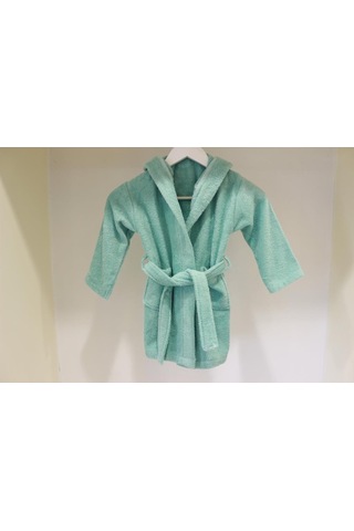 Bebek Bornozu Çocuk Bornozu Bukle Pamuklu Kapşonlu Bornoz